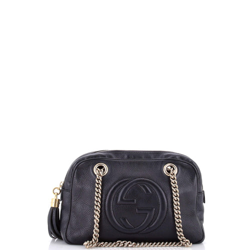 GUCCI Soho Chain Zip Shoulder Bag Leather Small