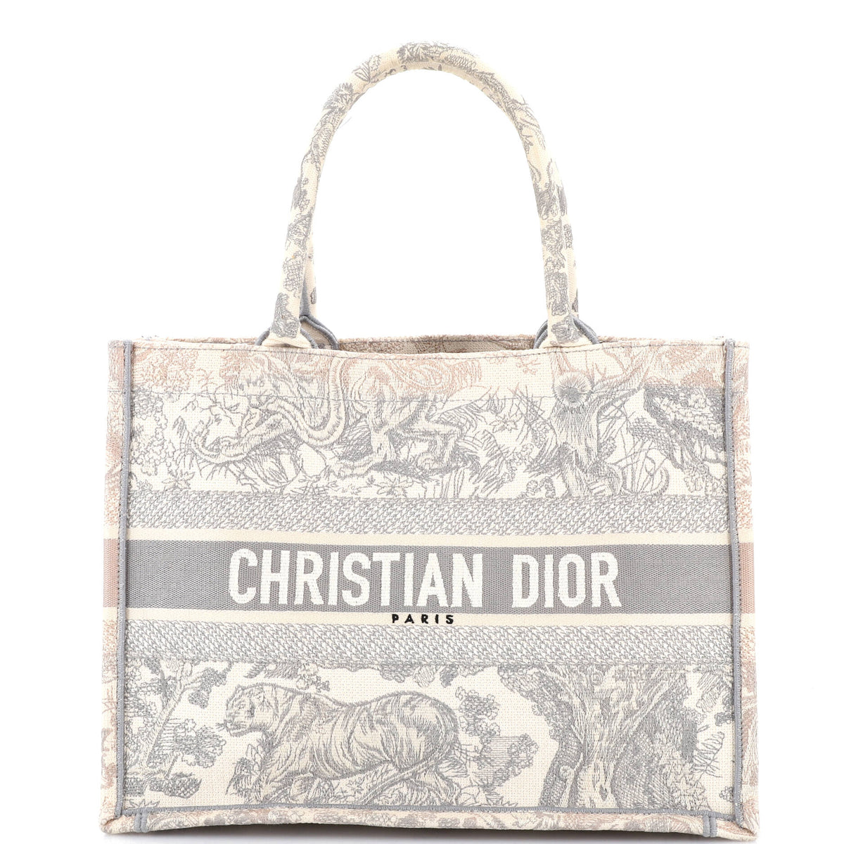 Christian Dior Book Tote Embroidered Canvas Medium