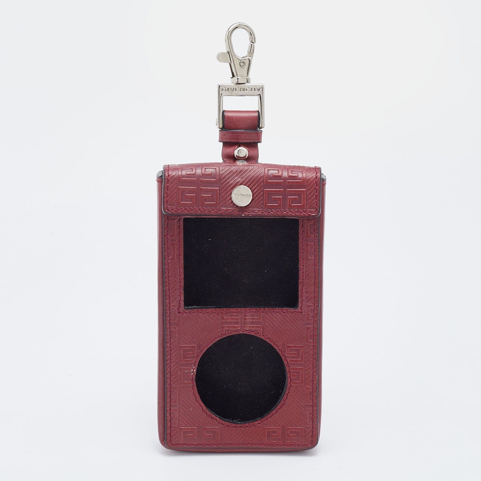 Givenchy Burgundy Monogram Embossed Leather iPod Case