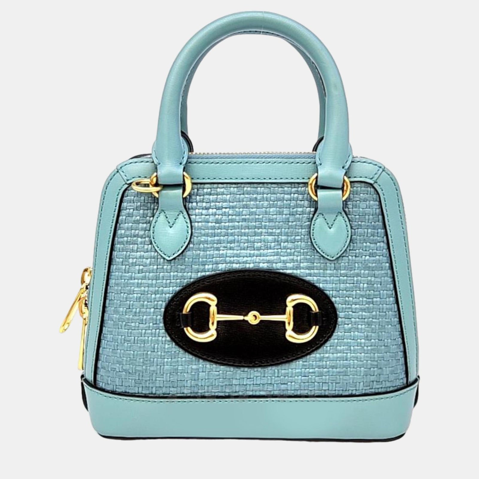 Gucci Blaue Horsebit 1955 Mini-Tasche mit Henkel