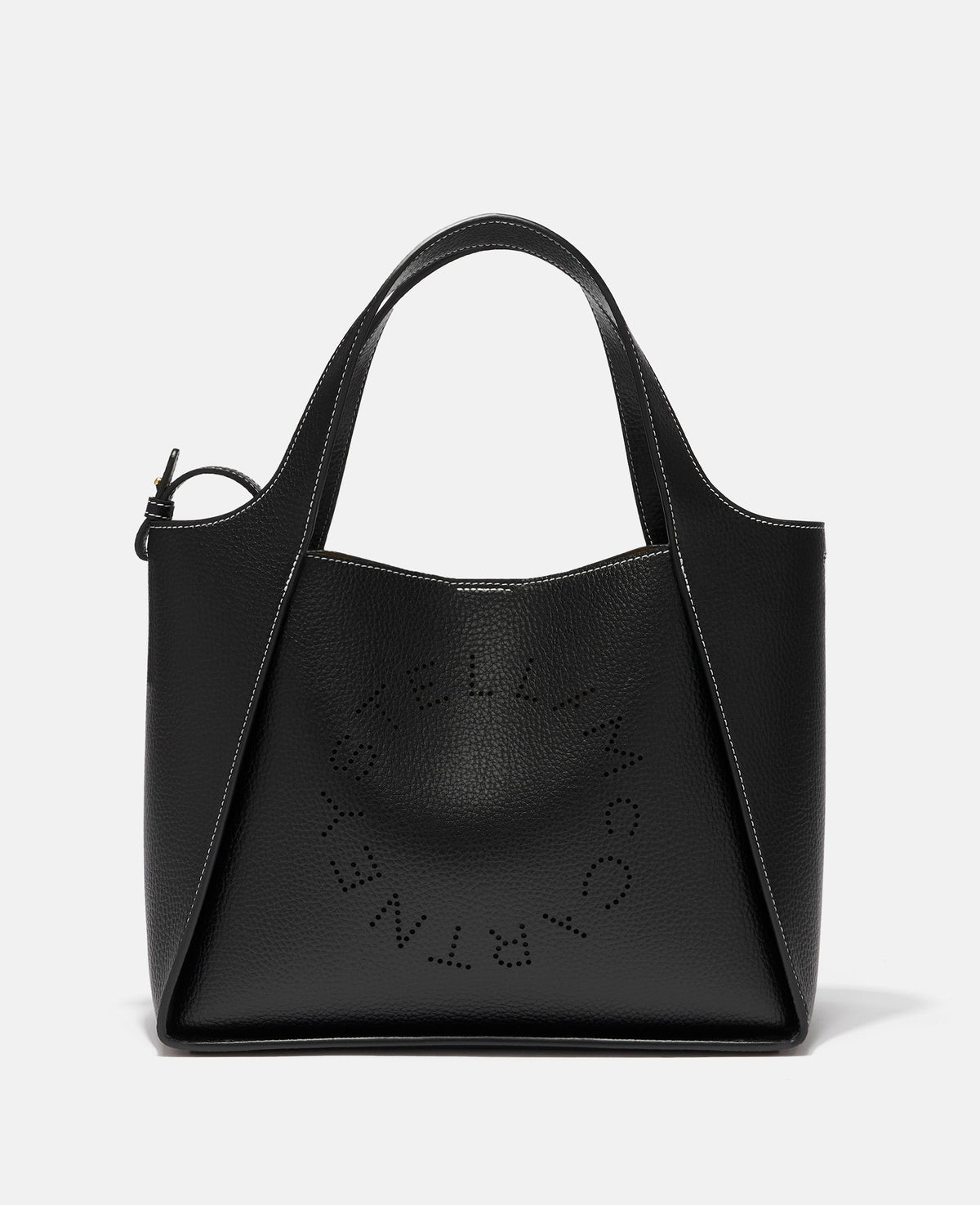 Stella McCartney Logo Grainy Alter Mat Crossbody Bag, Woman, Black