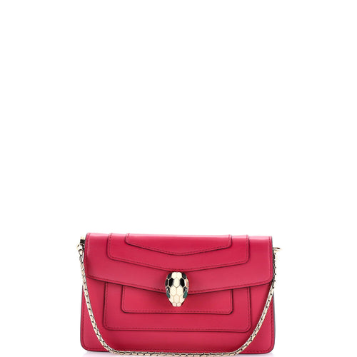 BVLGARI Serpenti Forever Chain Clutch Leather Mini