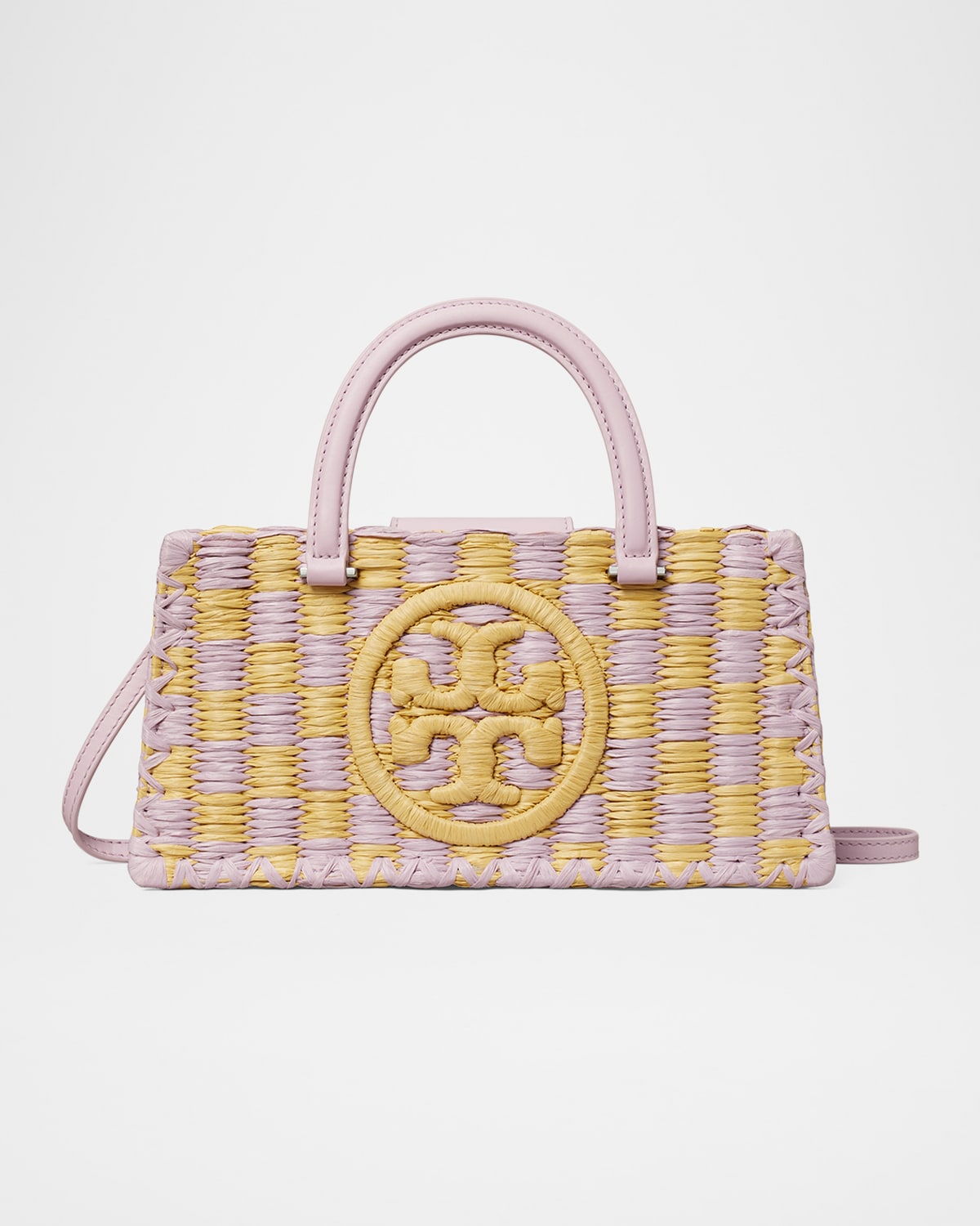 Tory Burch Ella Checkered Crochet Top-Handle Bag