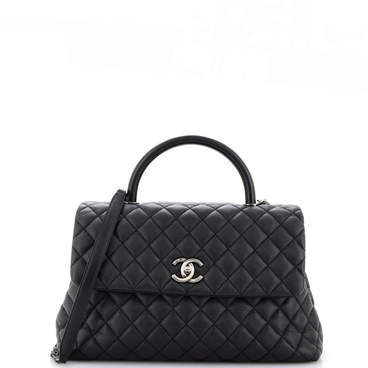 Chanel CHANEL Coco Top Handle Bag Quilted Caviar Medium