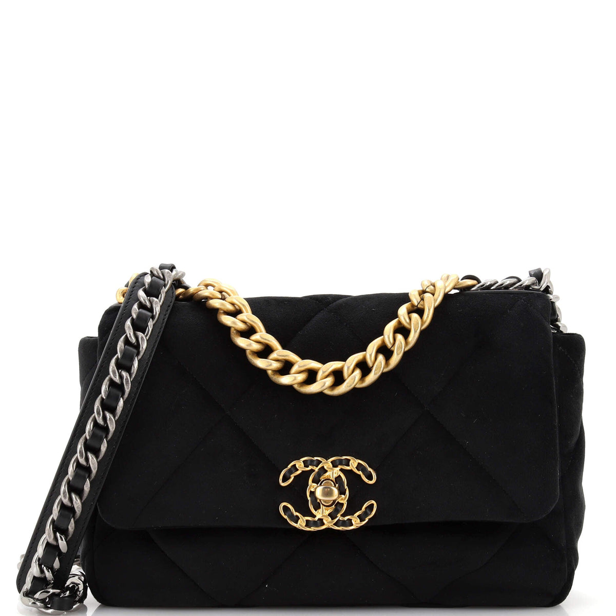Chanel CHANEL 19 Flap Bag Quilted Velvet Medium