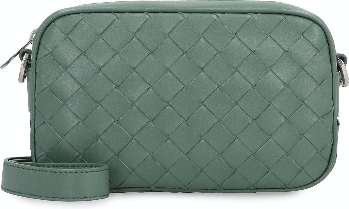 Bottega Veneta Men's Mini Intrecciato Camera Bag in Green | 765911V2HL1 Color 3269