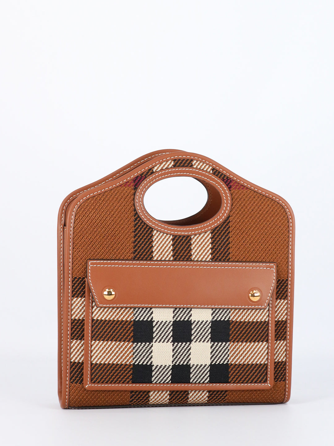 Burberry Women's Mini Check Pocket Bag in Brown | 8049138