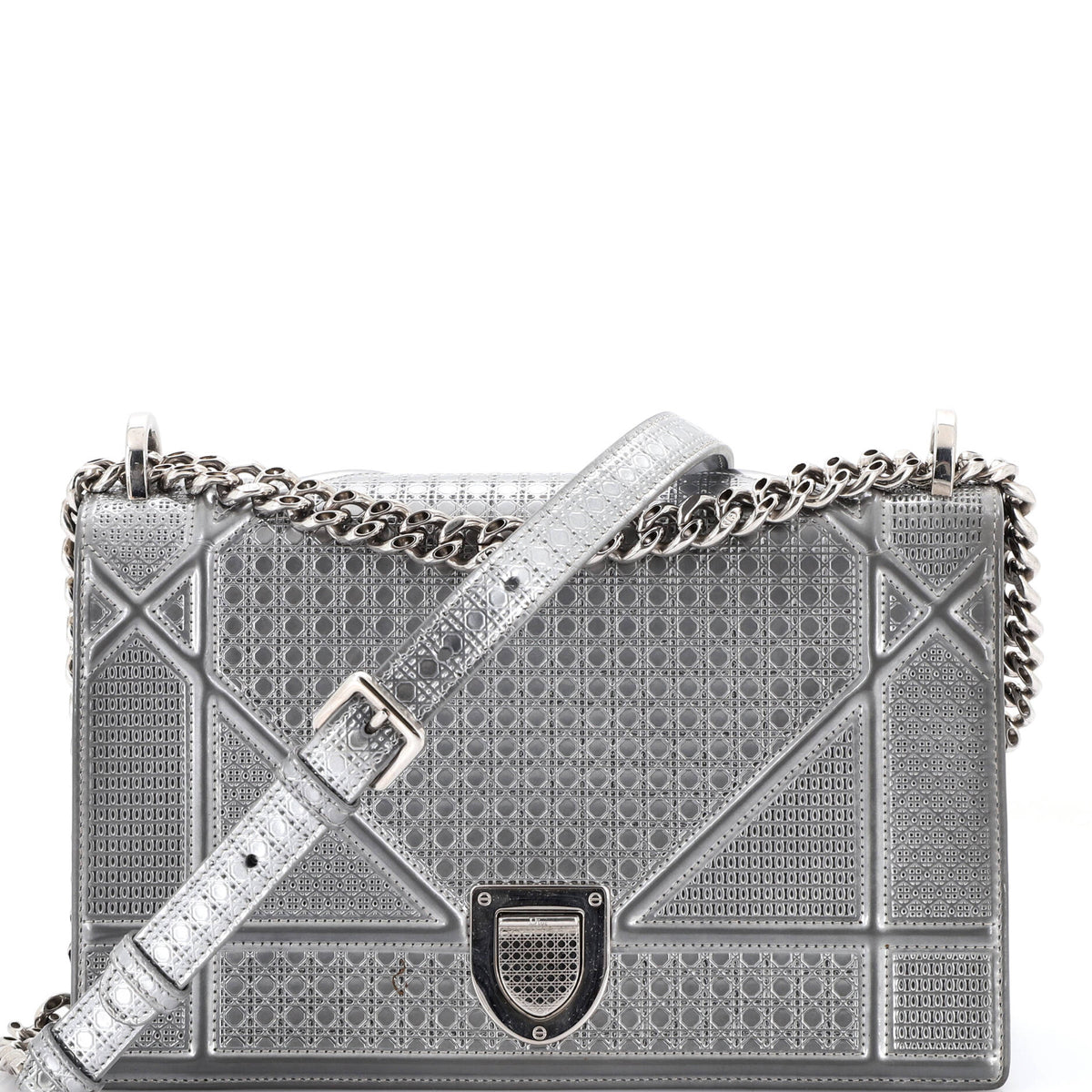 Christian Dior Diorama Flap Bag Cannage Embossed Calfskin Medium