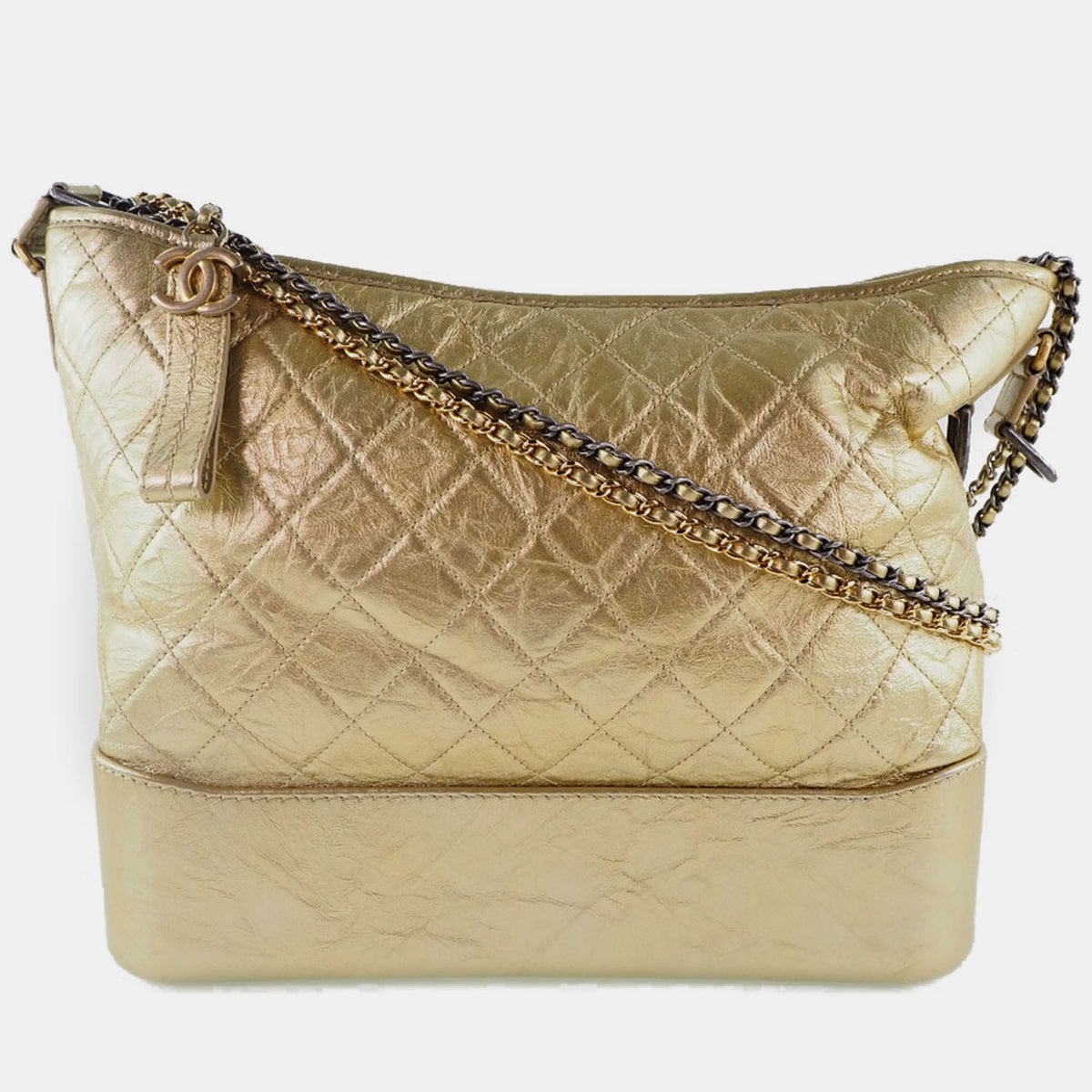 Chanel Metallic Gold Leather Large Gabrielle Shoulder Bag