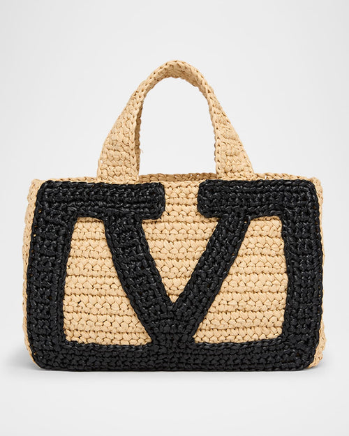 Viva Superstar Crochet Raffia Small Tote Bag