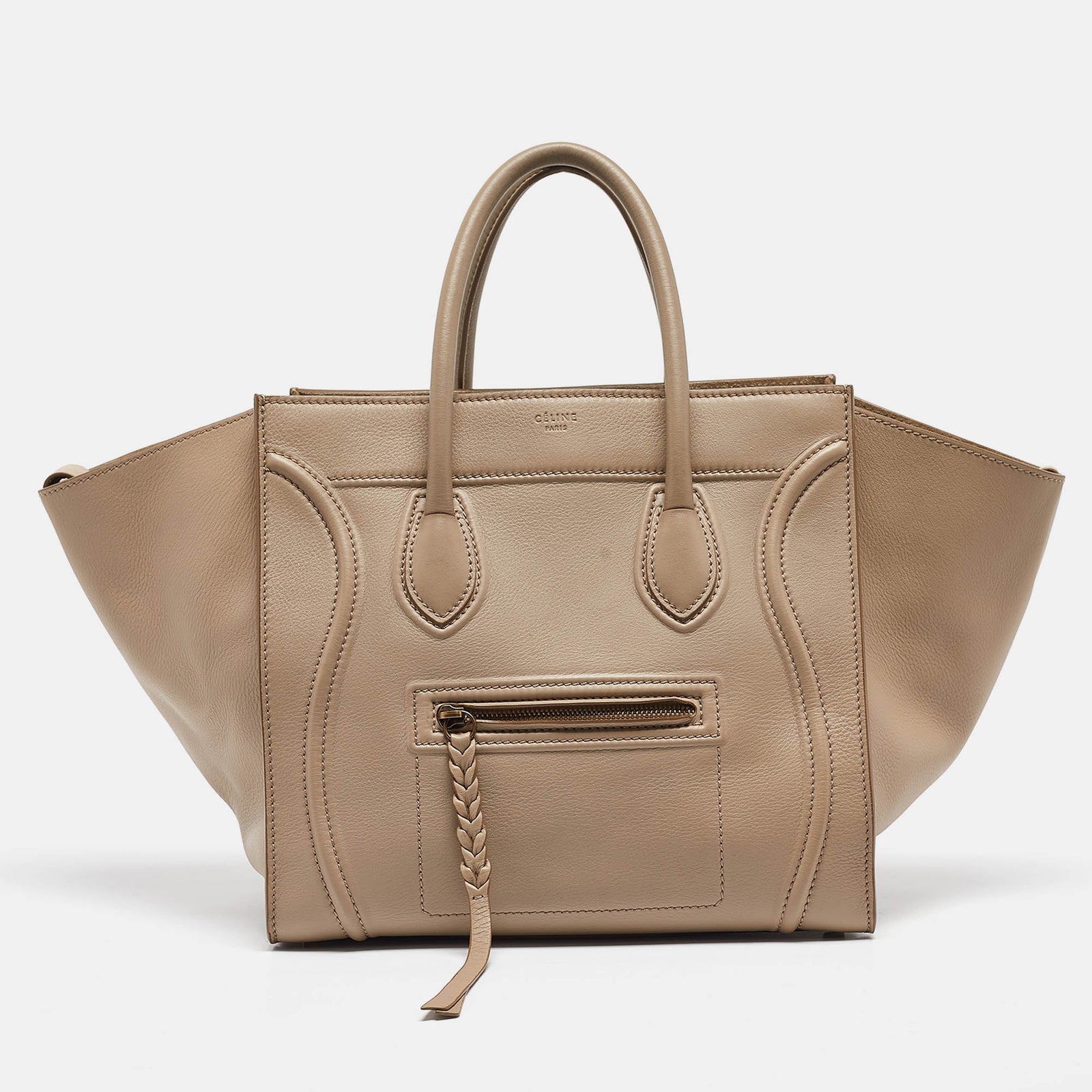 Celine Beige Leather Medium Phantom Luggage Tote