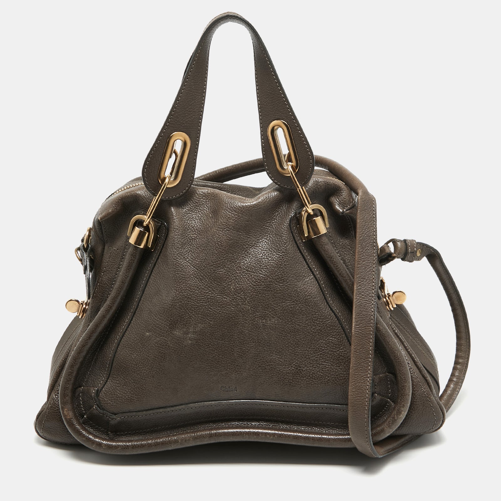 Chloe Brown Leather Medium Paraty Satchel