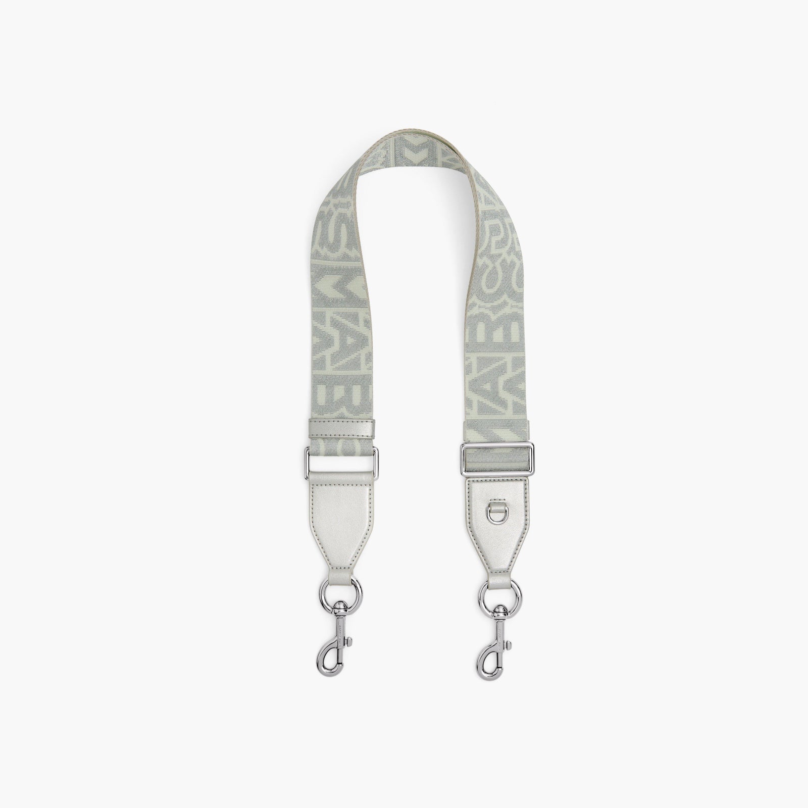 Marc Jacobs The Monogram Utility Webbing Strap in White/Silver