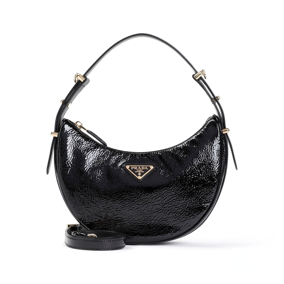 Prada Women's ArquÃ© Naplak Bag in Black | Size UNICA | 1BC194VOOO2DNT