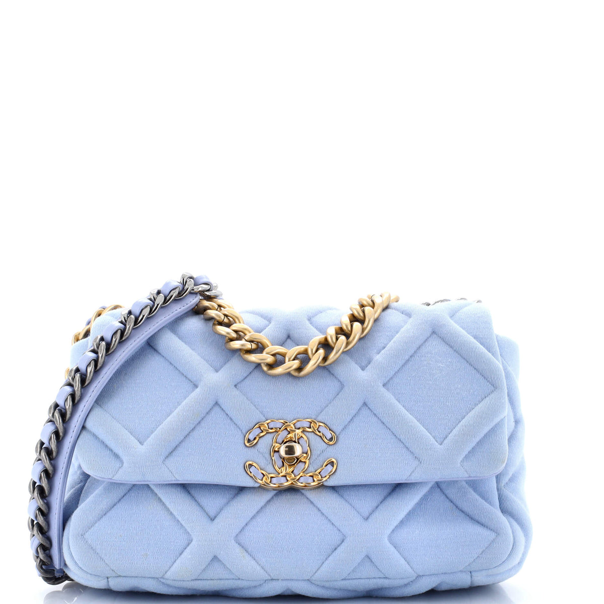 Chanel CHANEL 19 Flap Bag Quilted Jersey Medium