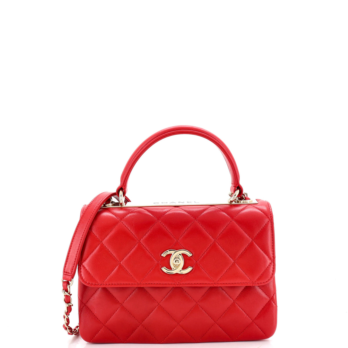 Chanel CHANEL Trendy CC Top Handle Bag Quilted Lambskin Small