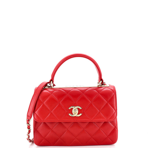 CHANEL Trendy CC Top Handle Bag Quilted Lambskin Small