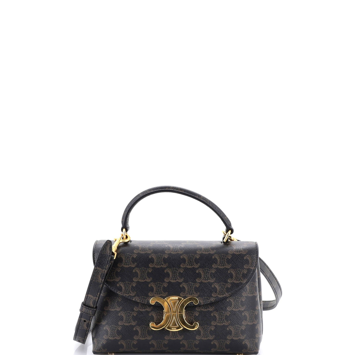 Celine CELINE Nino Top Handle Bag Triomphe Coated Canvas Teen