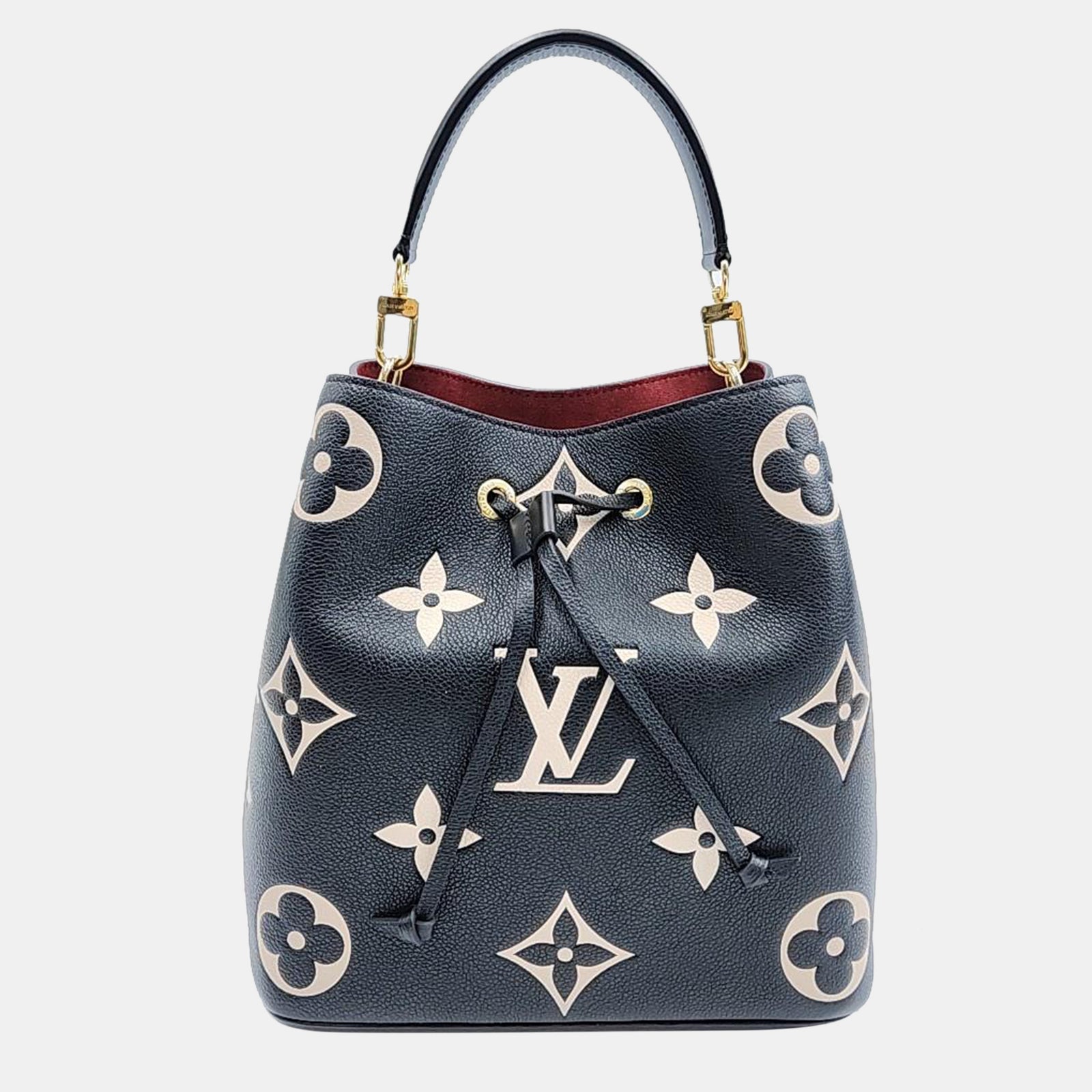 Louis Vuitton Sac seau Neonoe MM en cuir Empriente géant noir avec monogramme