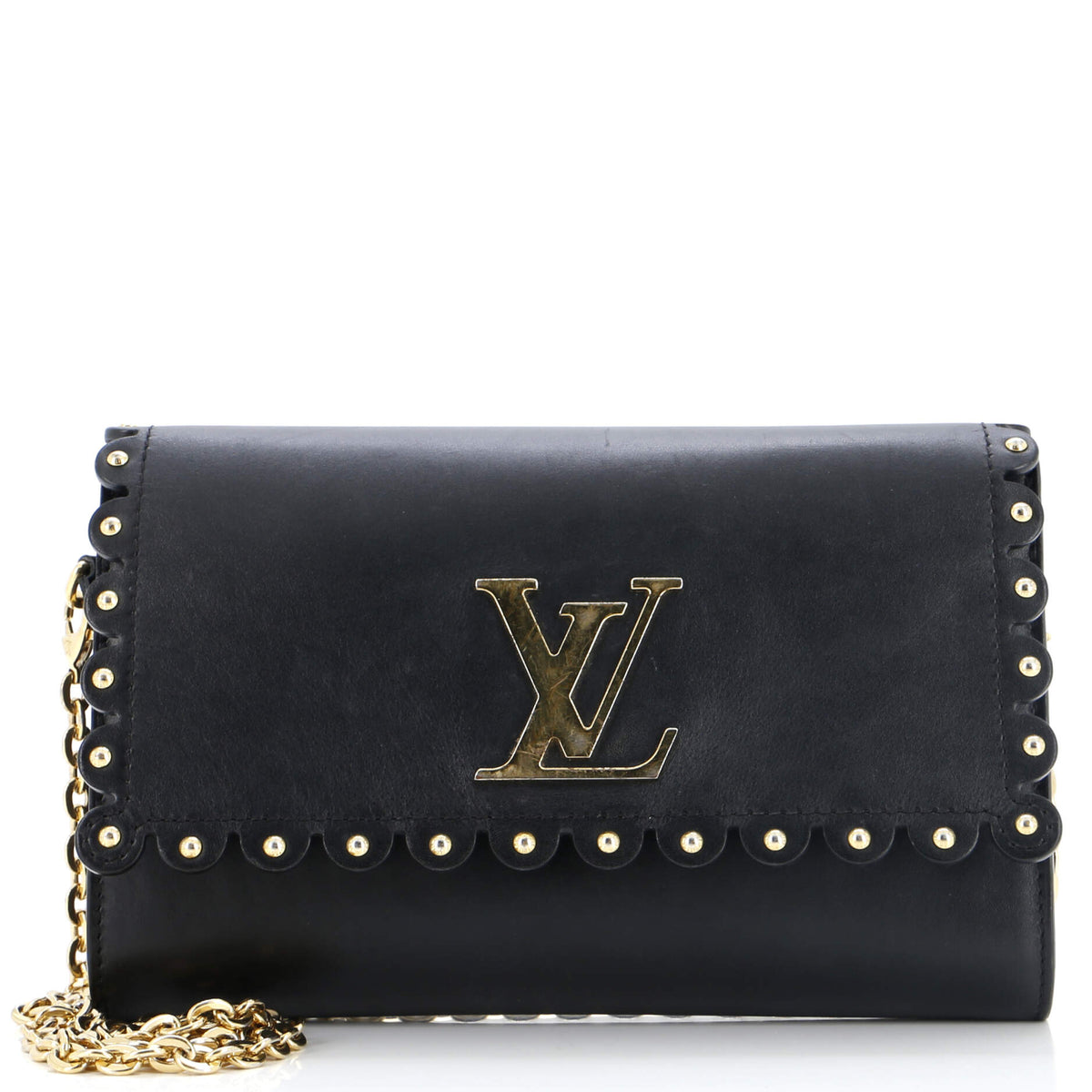 Louis Vuitton Chain Louise Clutch Studded Leather MM