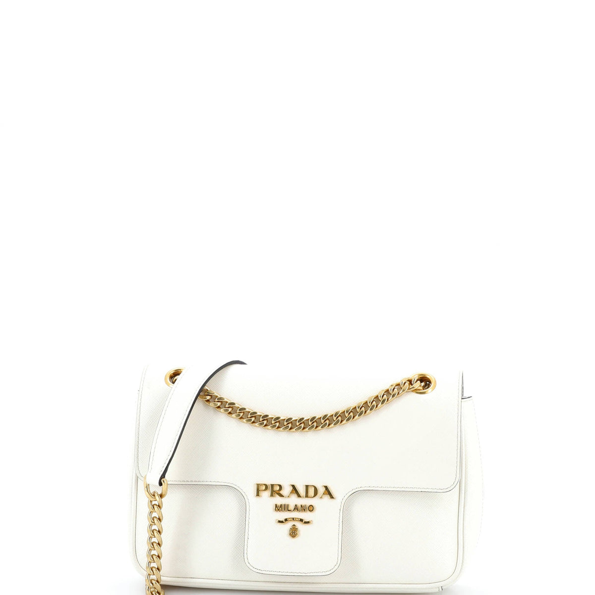Prada PRADA Pattina Flap Shoulder Bag Saffiano Leather Small