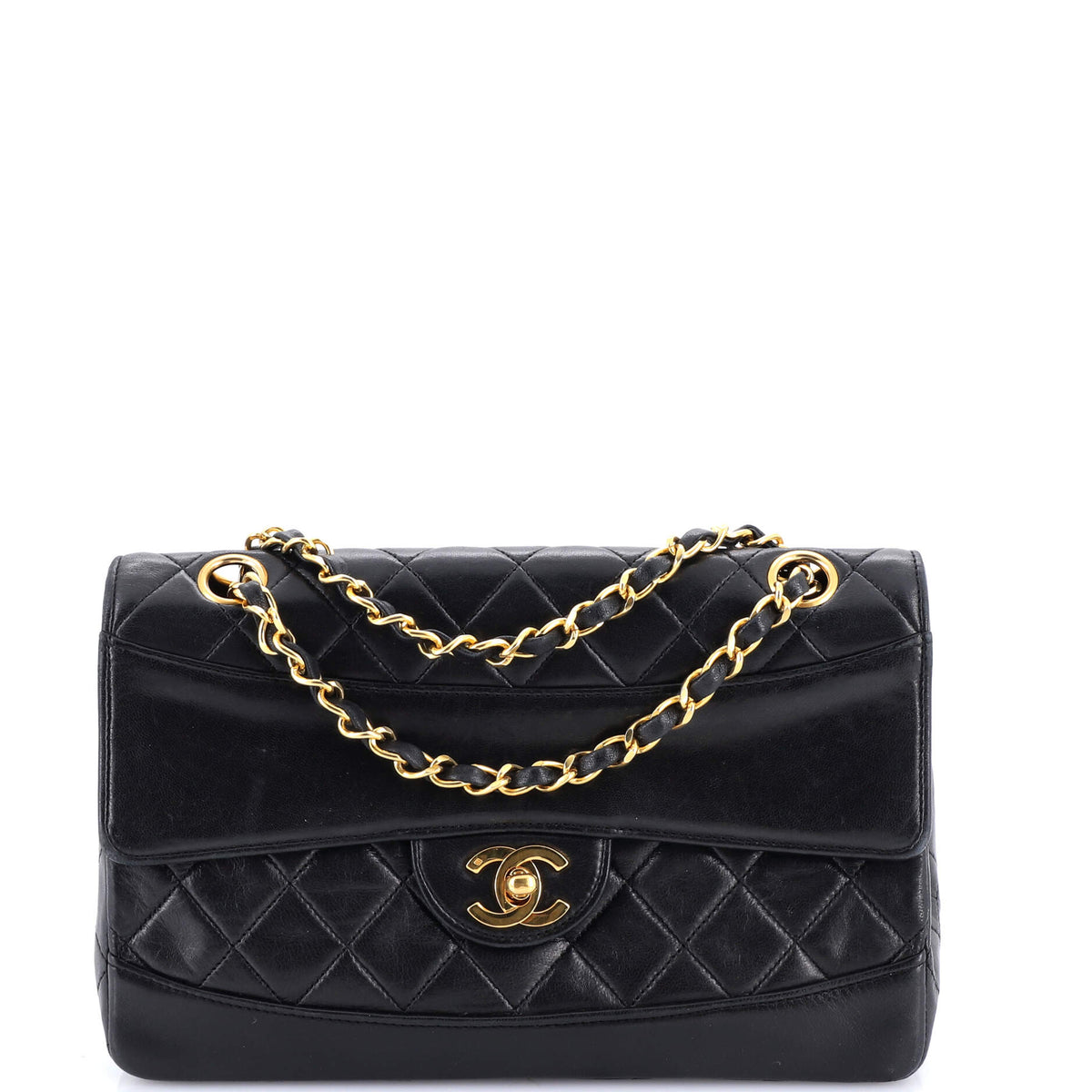 Chanel CHANEL Vintage CC Chain Flap Bag Quilted Lambskin Medium