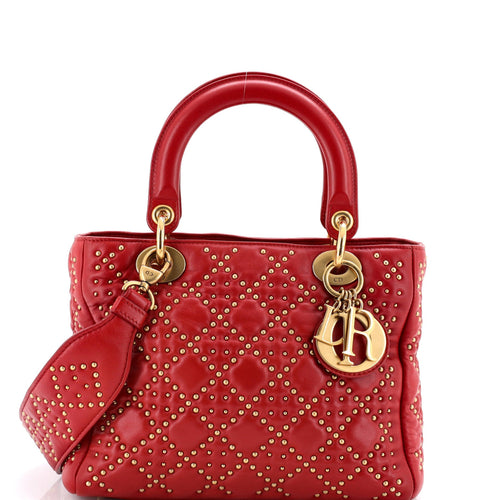 Supple Lady Dior Bag Cannage Studded Lambskin Medium