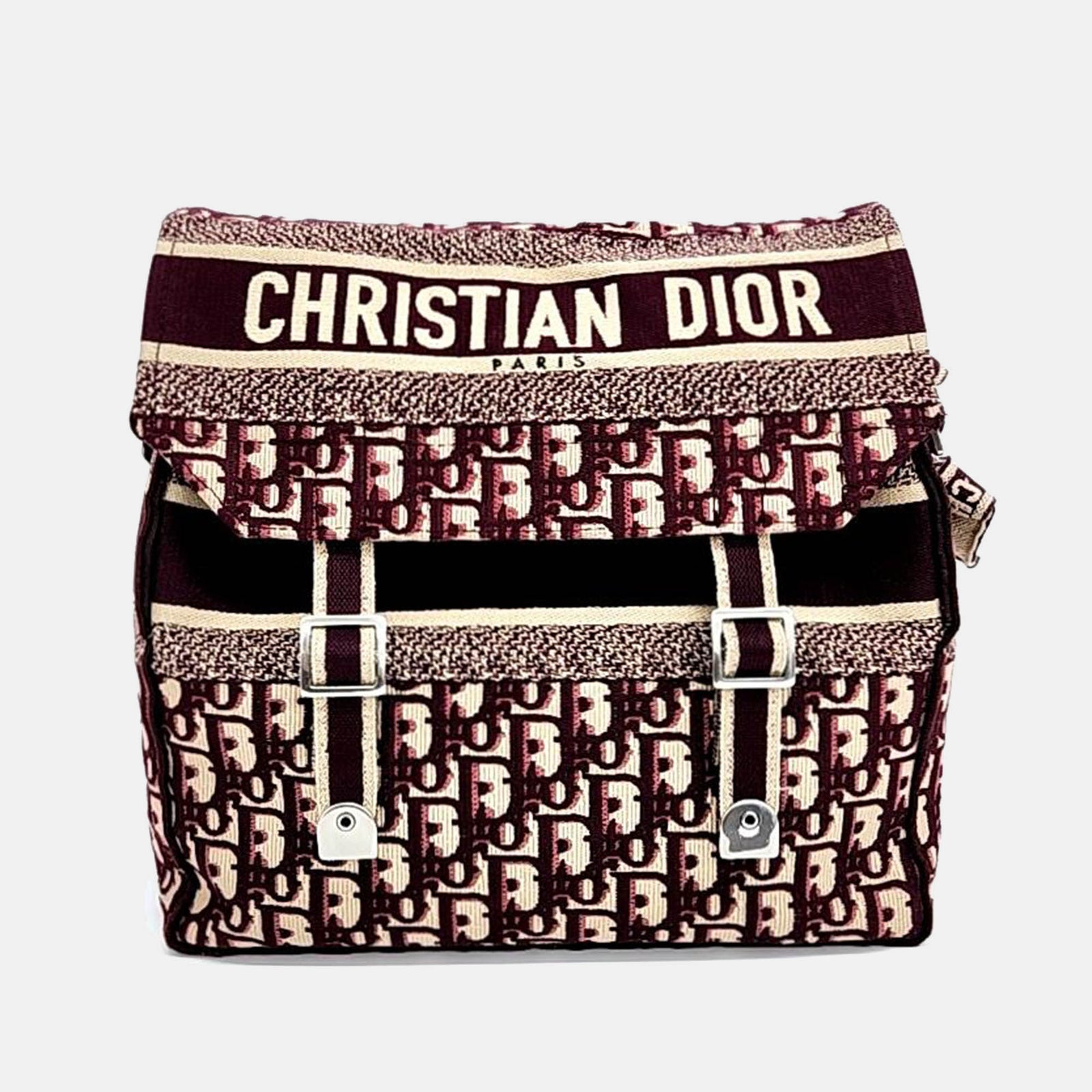 Dior Christian burgundy Logo Oblique Diorcmap Messenger Bag