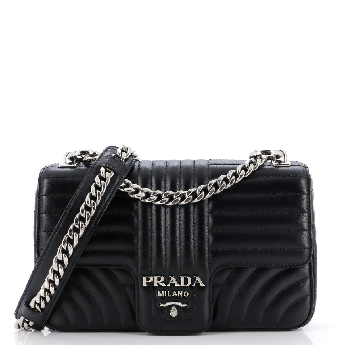 Prada PRADA Chain Flap Shoulder Bag Diagramme Quilted Leather Medium