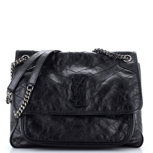 Niki Chain Flap Bag Matelasse Chevron Leather Large