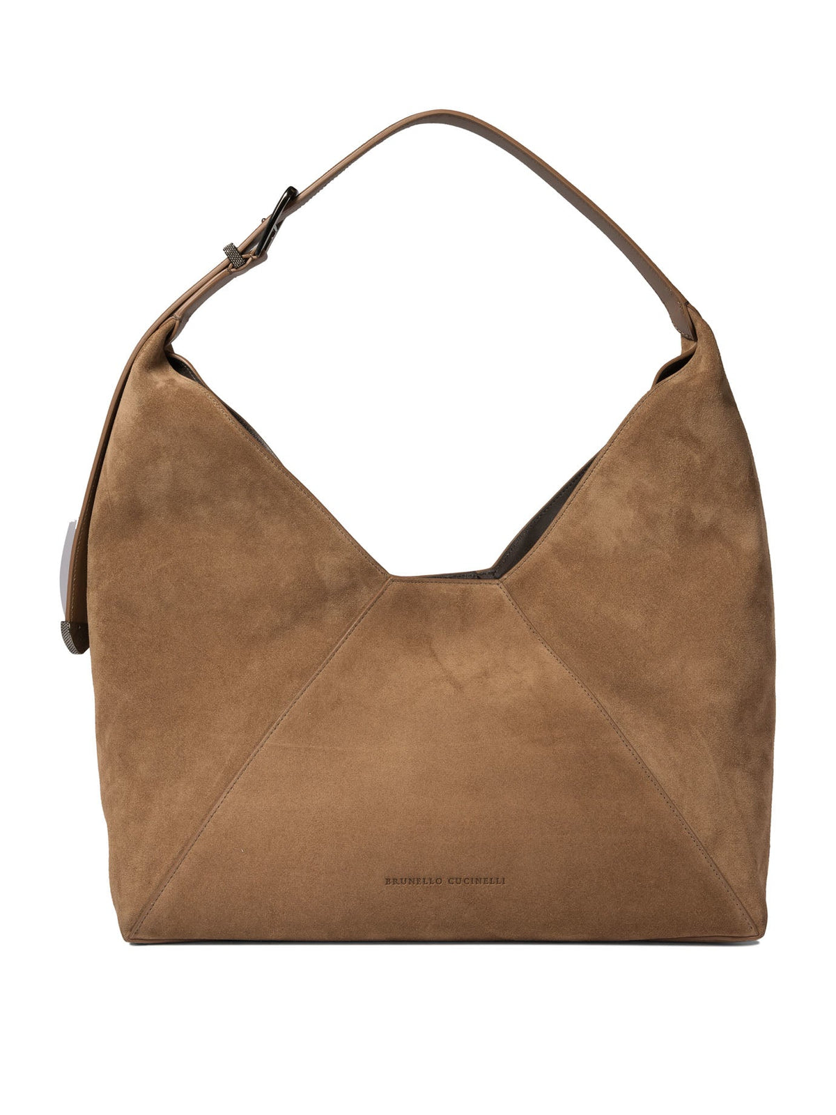 Brunello Cucinelli Women's Sueded Calfskin Hobo Bag in Beige | MBHID3678C7275