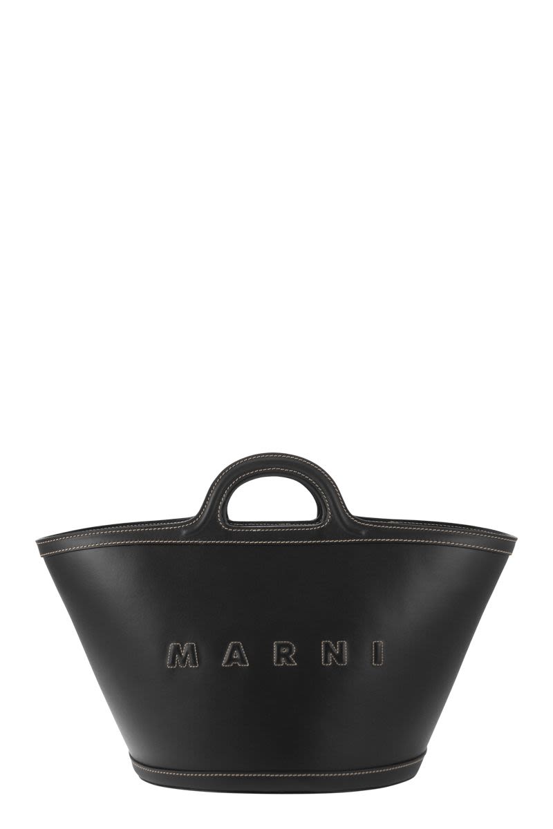 Marni Women's Tropicalia S - Leather Handbag in Black | BMMP0097U0LV589