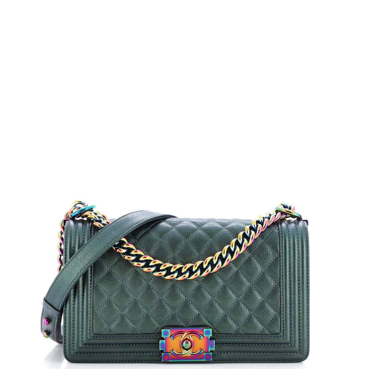 Chanel CHANEL Boy Flap Bag Quilted Iridescent Goatskin Old Medium