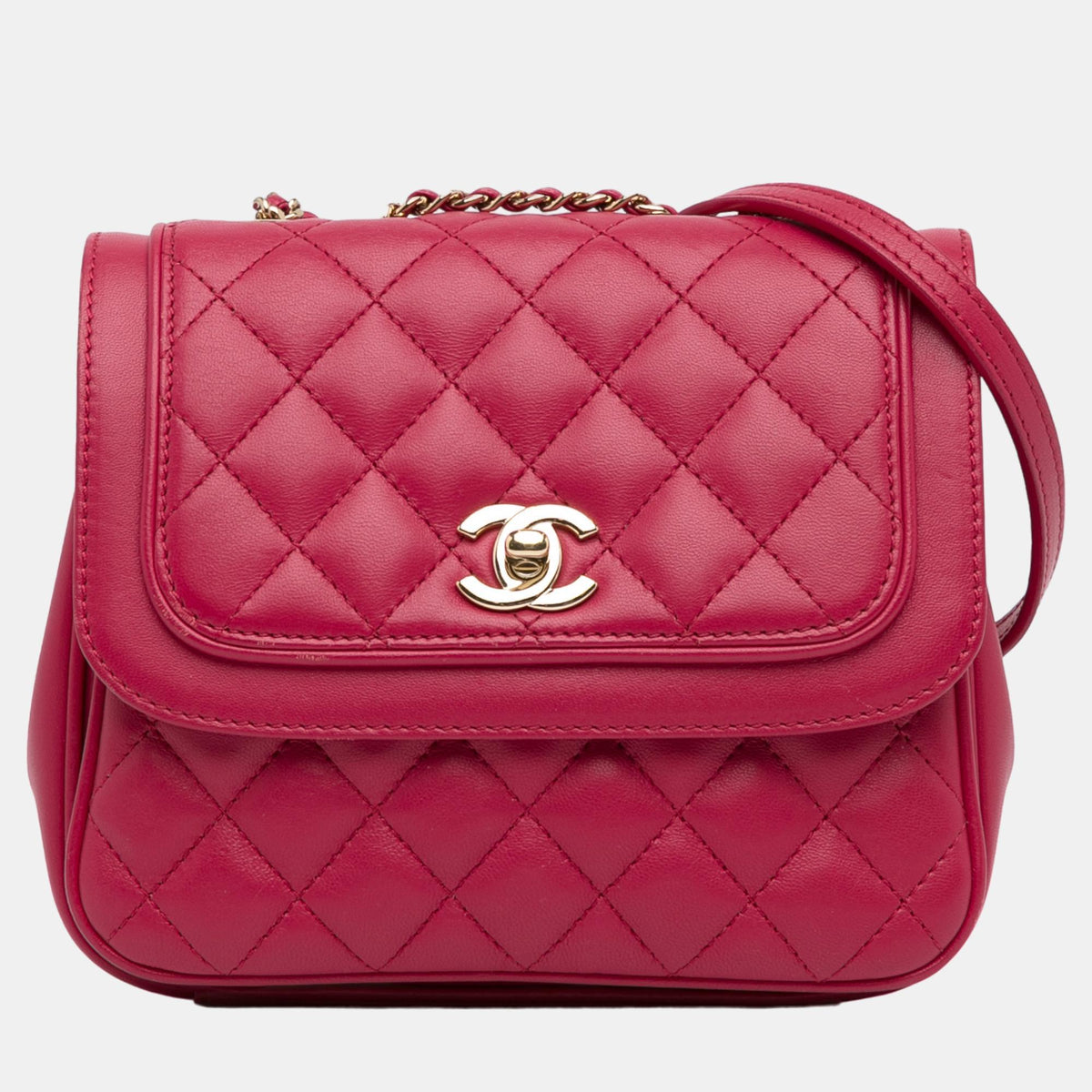 Chanel Red Small Lambskin Lovely Day Flap