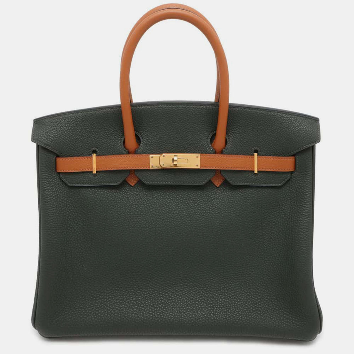 Hermès Star Mark Vert Fonce/Gold Togo Leather Birkin 35 Tote Bag