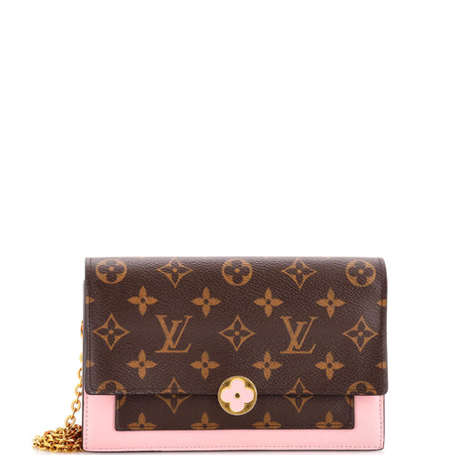 Flore Chain Wallet Monogram Canvas with Leather