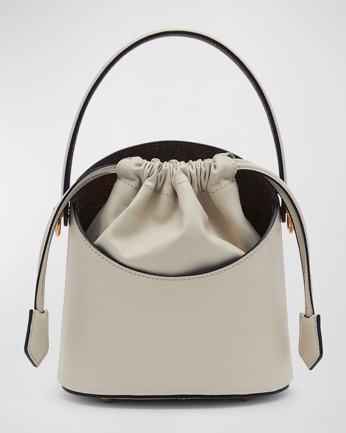 Etro Saturno Drawstring Leather Bucket Bag