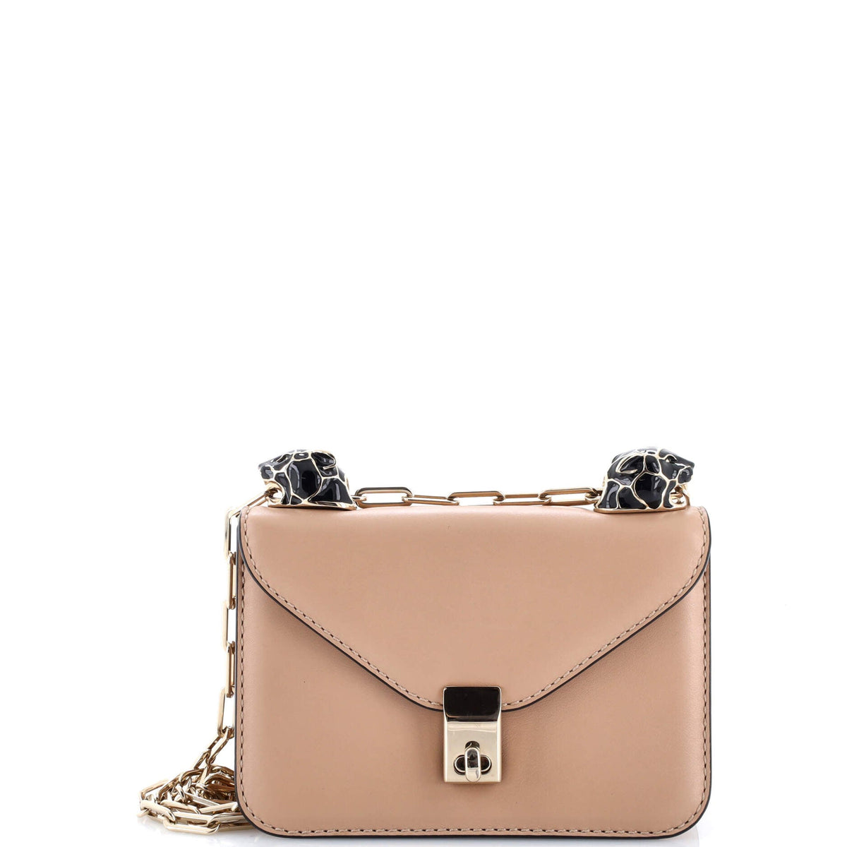 Valentino VALENTINO GARAVANI Panther Chain Flap Shoulder Bag Leather Small