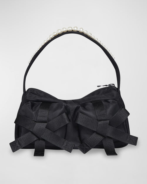 Utility Bow Pearly Pochette Shoulder Bag