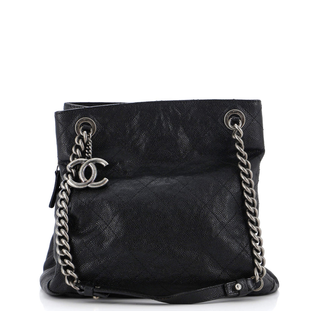 CHANEL Simply CC Tote Quilted Caviar Klein