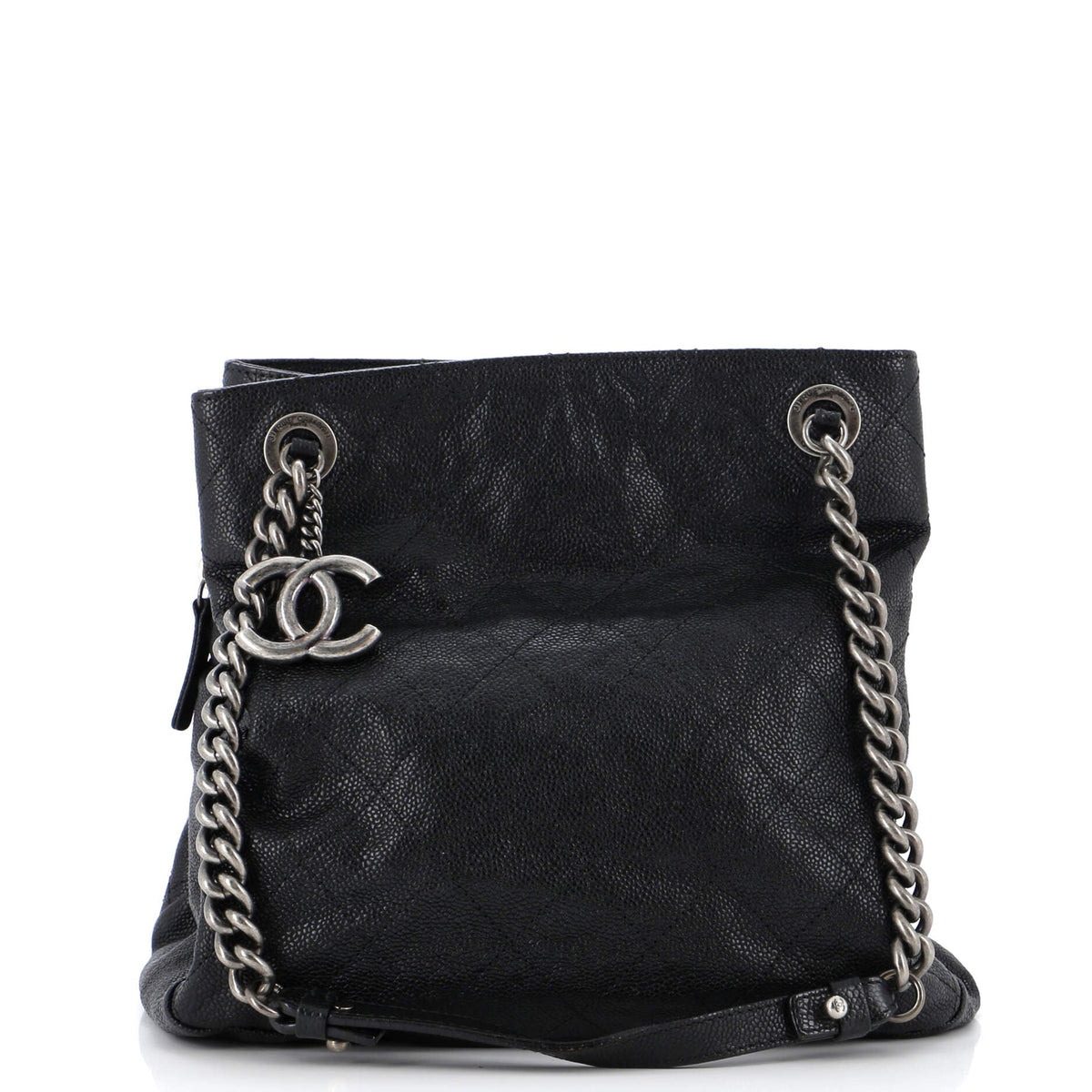 Chanel CHANEL Simply CC Tote Quilted Caviar Small