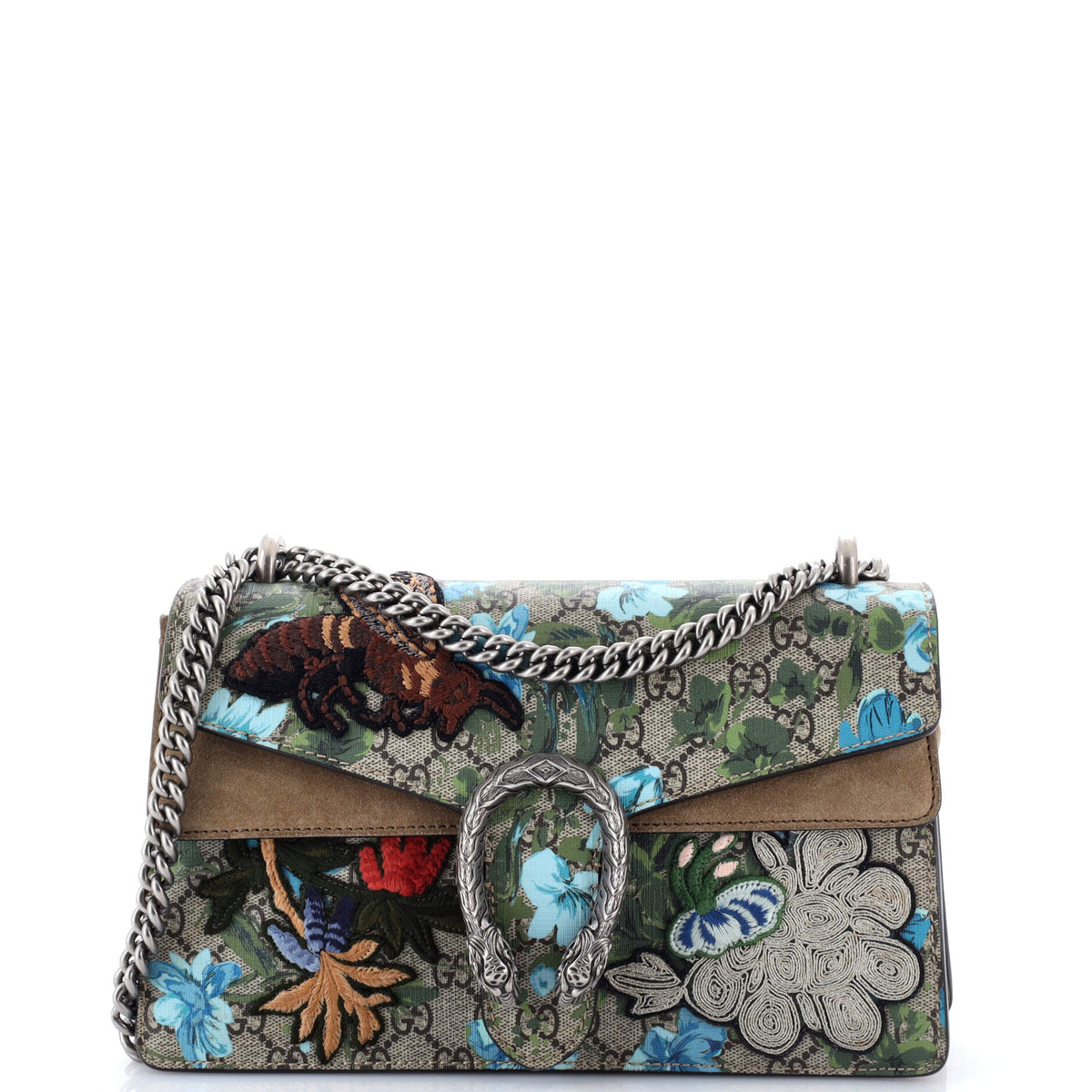 Gucci GUCCI Dionysus Bag Embroidered Printed GG Coated Canvas Small