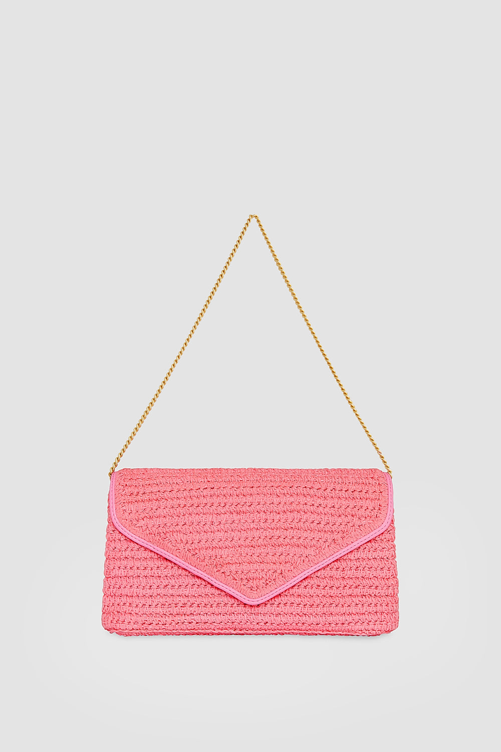 Rebecca Minkoff Envelope Clutch Bag In Rose Straw