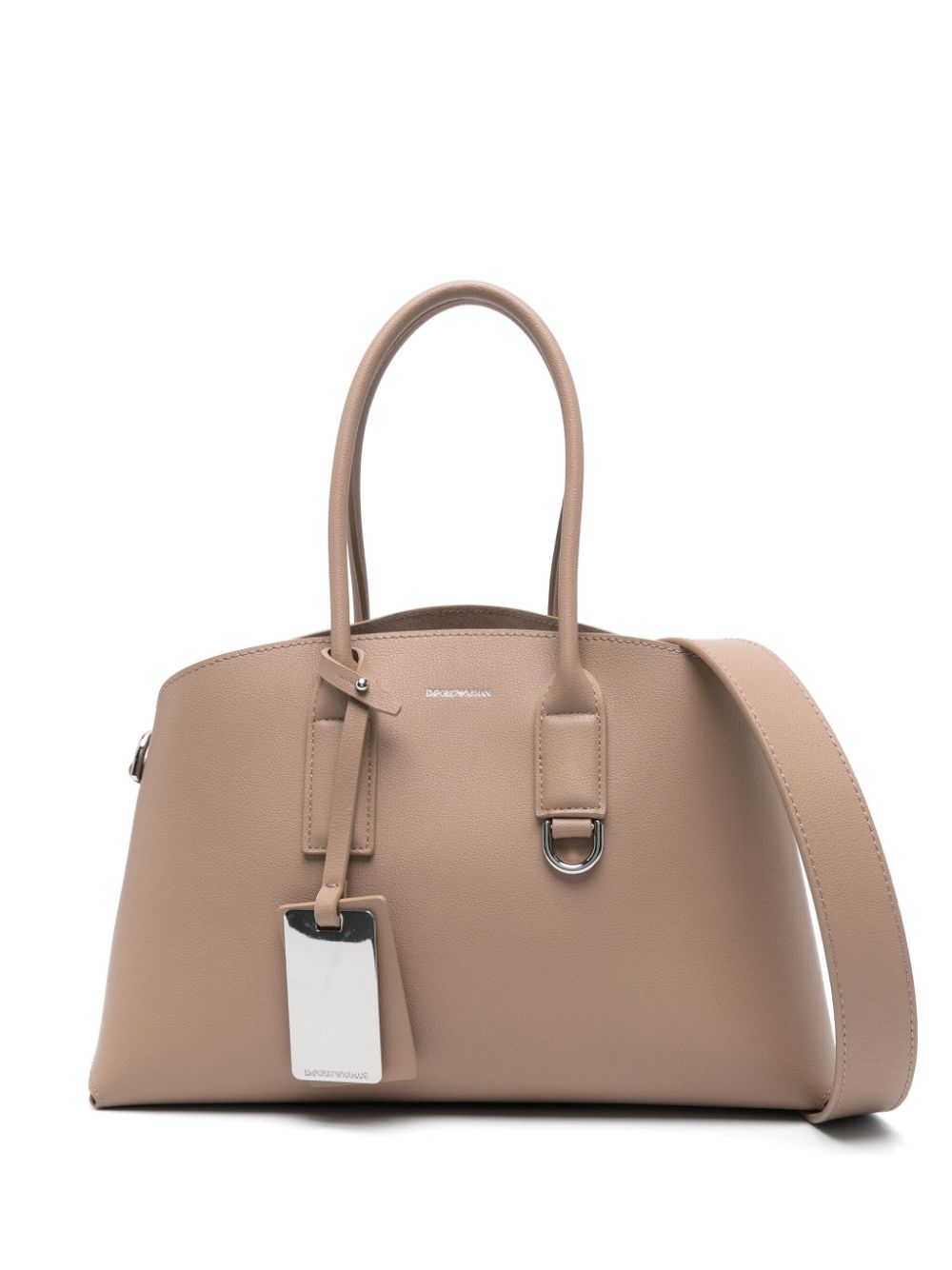 Emporio Armani Women's Recycled Leather Medium Tote Bag in Beige | Size UNI | EW000364AF11933U6091