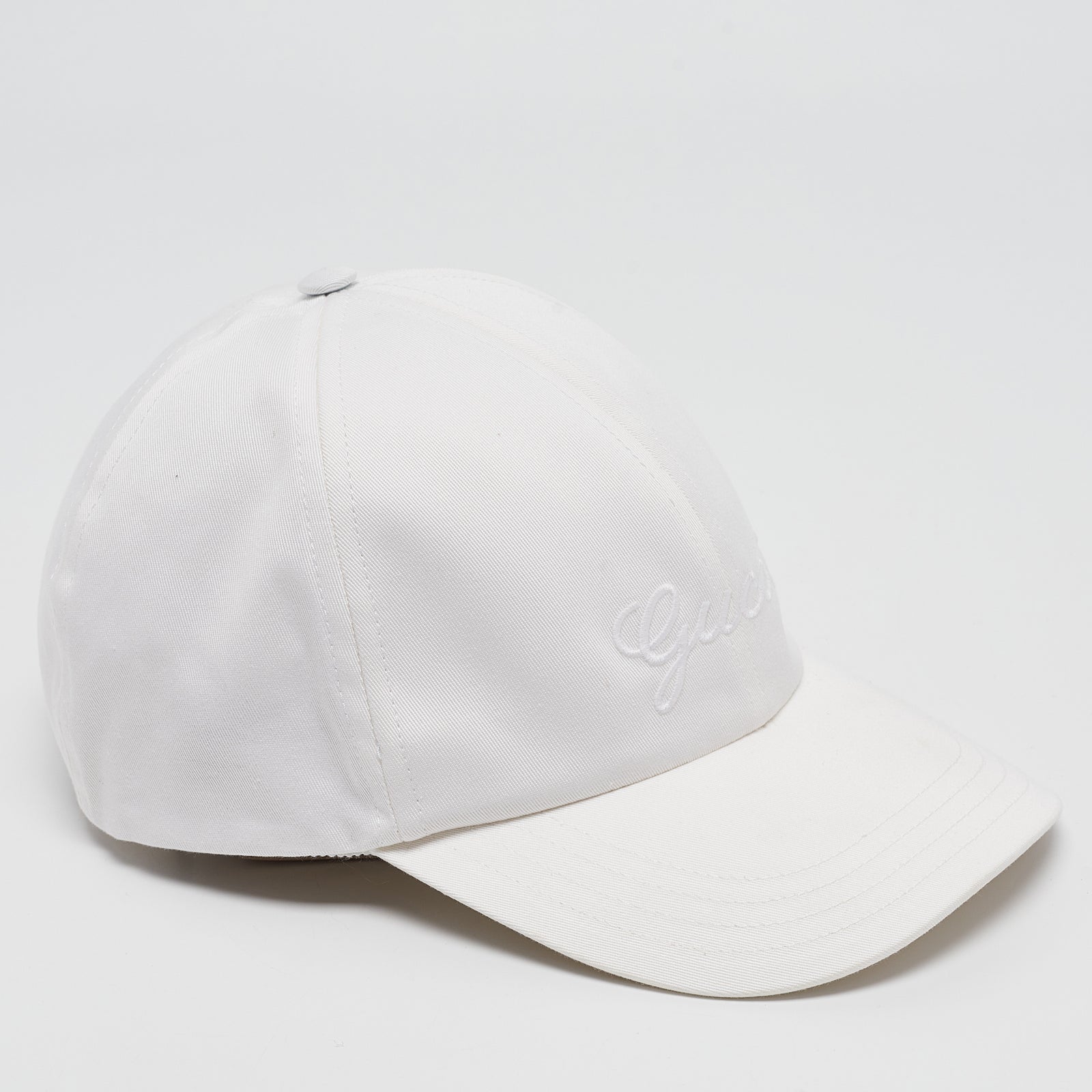 Gucci Casquette de baseball en coton brodée avec logo blanc