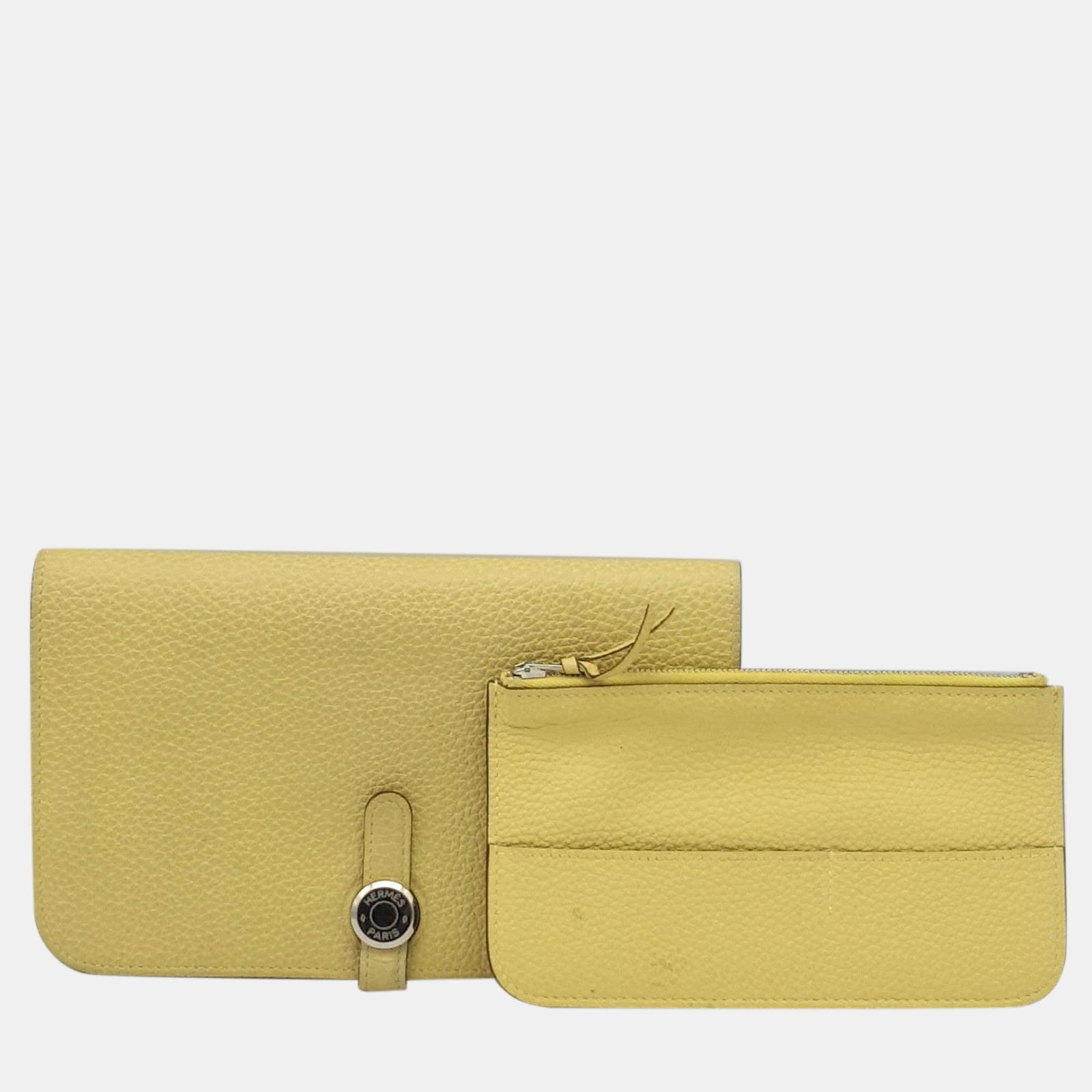 Herm?s Portefeuille long en cuir Epsom Dogon jaune