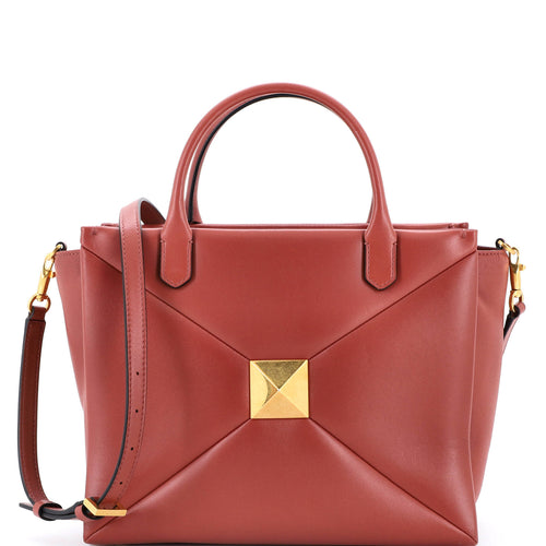VALENTINO GARAVANI One Stud Top Handle Bag Leather Medium