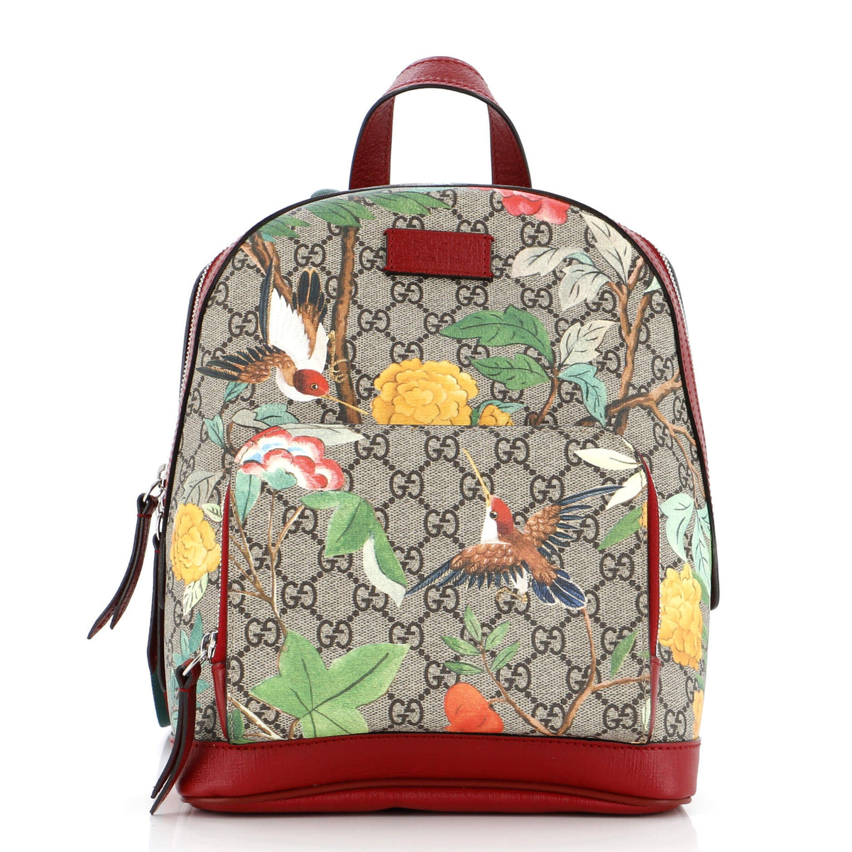 Gucci GUCCI Zip Pocket Backpack Tian Print GG Coated Canvas Small