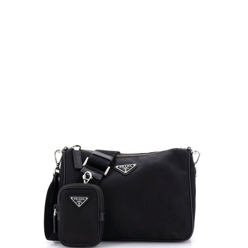 PRADA Re-Edition 2000 Double Zip Shoulder Bag Tessuto Small
