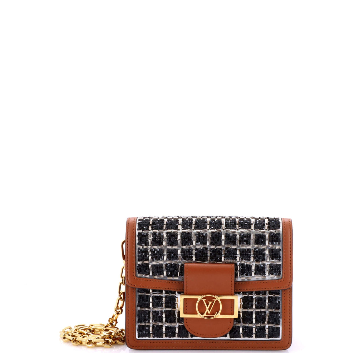 Louis Vuitton Dauphine Shoulder Bag Beaded Tweed Mini